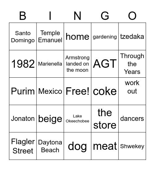 Papa's Bday Bingo Card
