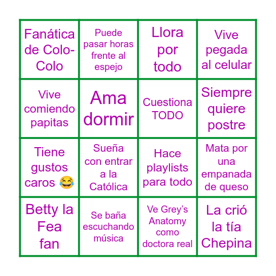 Cumpleaños de Vicky! Bingo Card