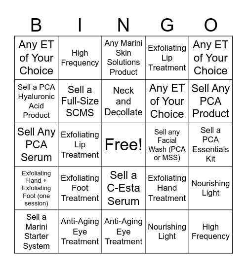Enhancement and Retail BINGO! Bingo Card