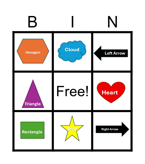 Shapes BINGO Card