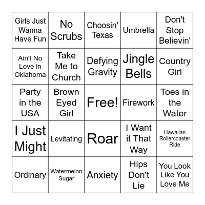 Singo BINGO Card