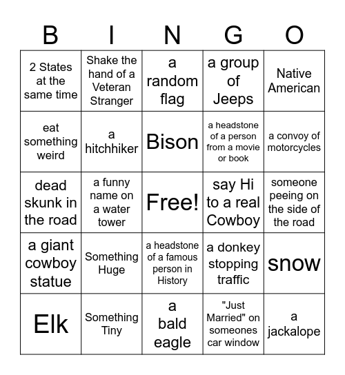 Shitz 'n Gigglez Bingo Card