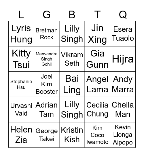 AANHPI Month! Bingo Card