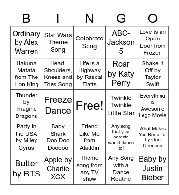 RGMS 6th Grade Music Bingo!! Bingo Card