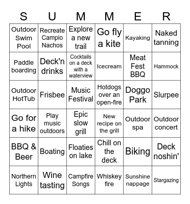 Summer Schmidt ! Bingo Card