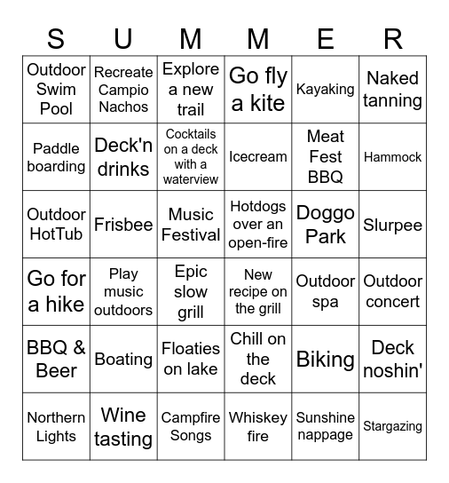 Summer Schmidt ! Bingo Card