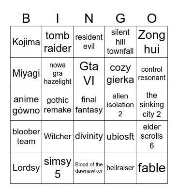 summer game fest 2026 Bingo Card