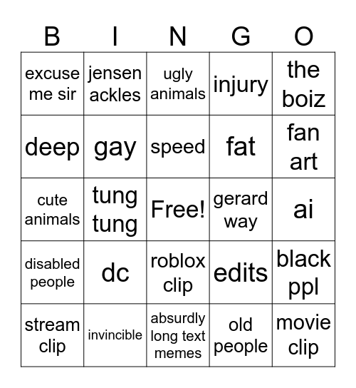 ig Bingo Card
