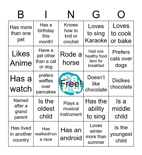 Curiosity Starter! Bingo Card