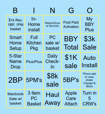 !!Sales Floor Bingo!! Bingo Card