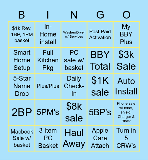 !!Sales Floor Bingo!! Bingo Card