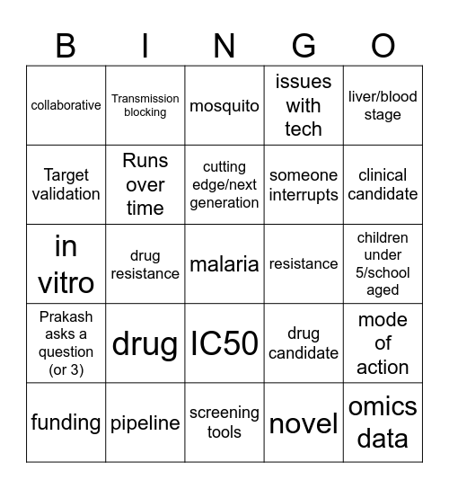 malaria friday Bingo Card