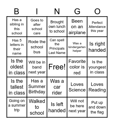 End Of The Year Bingo Card