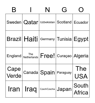 WORLD CUP 2026 Bingo Card