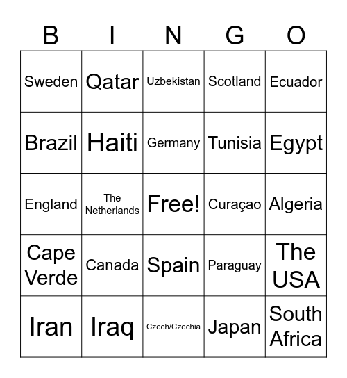 WORLD CUP 2026 Bingo Card