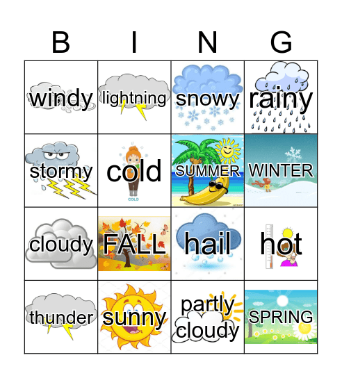 WEATHER Bingo Card
