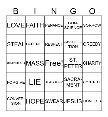 4GIVE Bingo Card