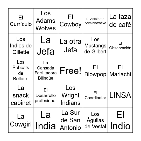Lotería Bingo Card