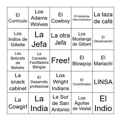 Lotería Bingo Card