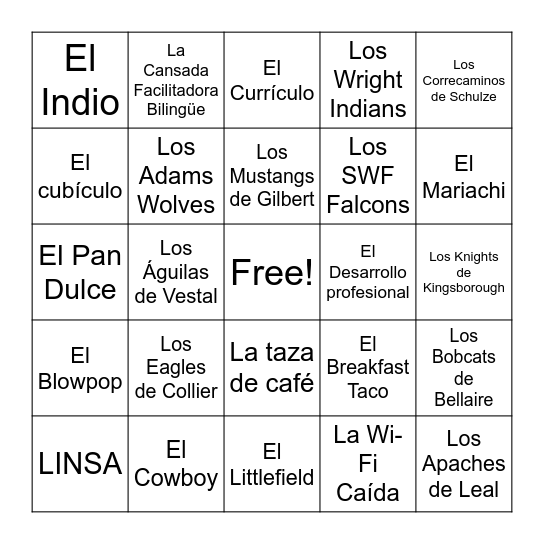 Lotería Bingo Card