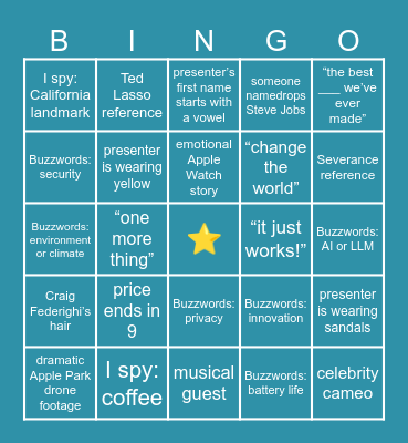 WWDC 2026 Bingo Card
