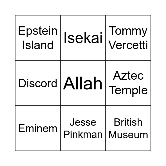 Infinite Craft Bingo Card