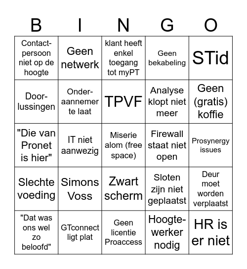 FSE Bingo Card