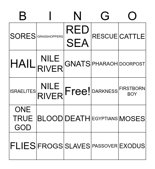 PLAGUES Bingo Card