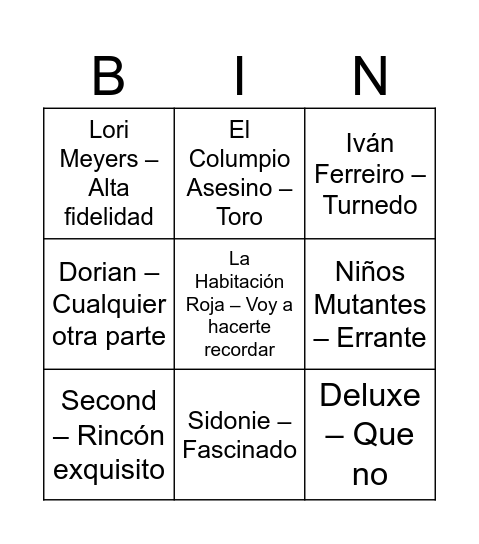BINGO BOOMER Bingo Card