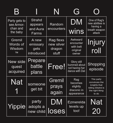 CoS S2 E20 | Hope of Barovia Bingo Card