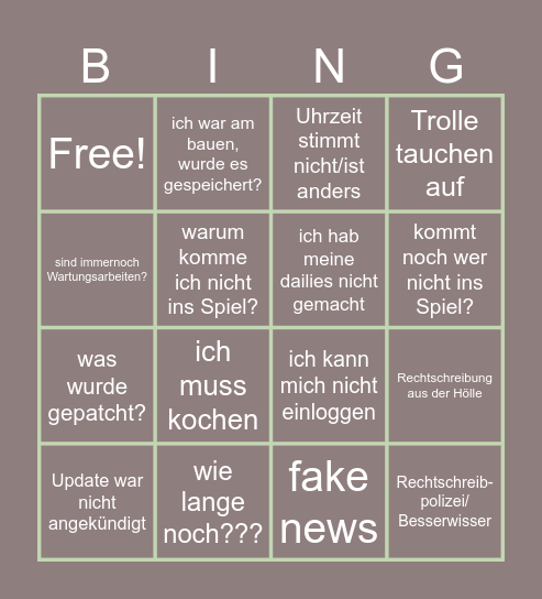 Heartopia Update Bullshitbingo Card
