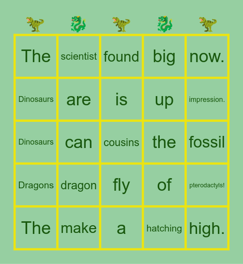 dragons & dinos! Bingo Card