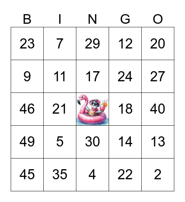 Beach Bingo Card