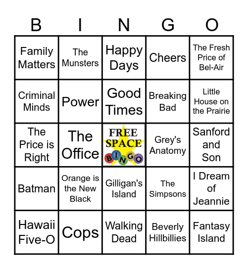 COUCH POTATO CLASSICS Bingo Card