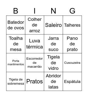 Chá da noiva Bingo Card