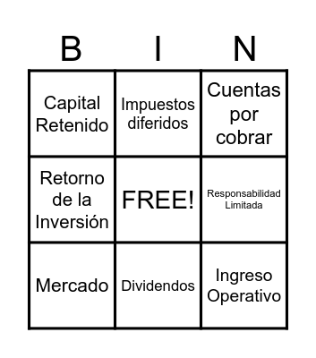 Bingo Financiero Bingo Card