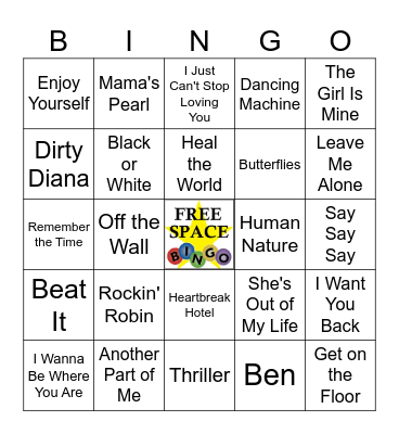 MJ EXPERIENCE Bingo Card