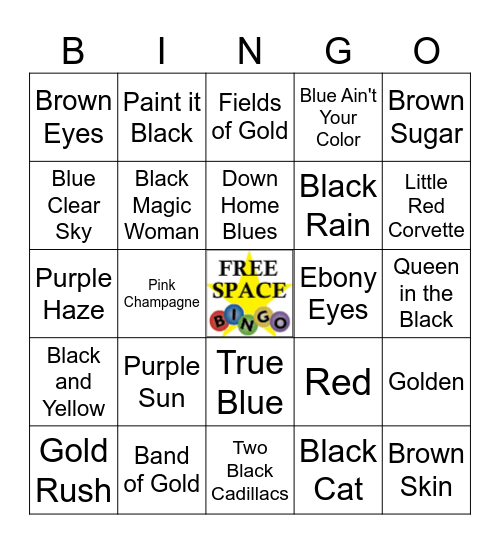 COLOR ME BADD Bingo Card