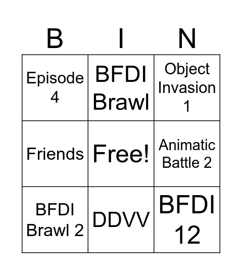 Tier List 4 Bingo Card