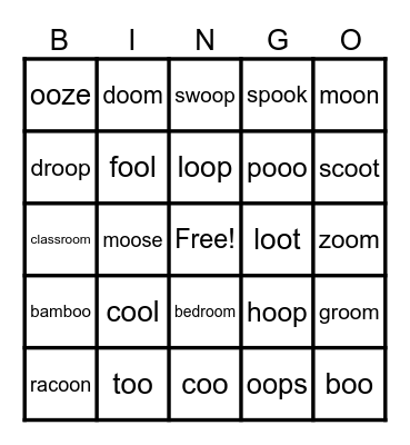UFLI Lesson 90 Bingo Card