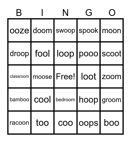 UFLI Lesson 90 Bingo Card