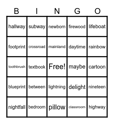 UFLI Lesson 92 Vowel Teams Bingo Card