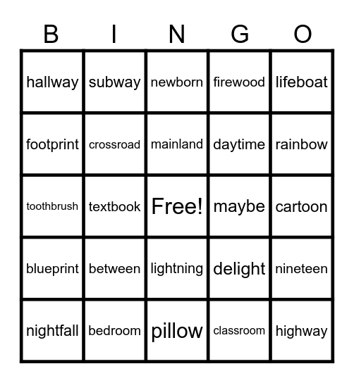 UFLI Lesson 92 Vowel Teams Bingo Card