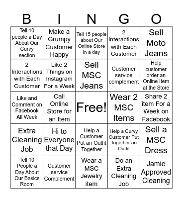 MSC Bingo Card