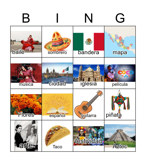 Mexico Bingo Card