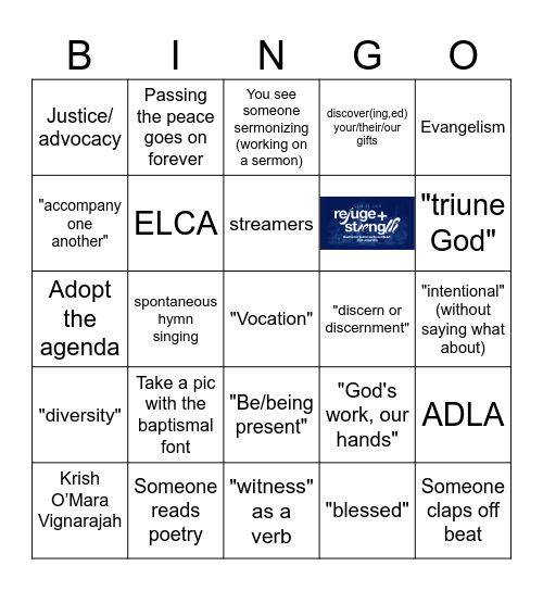 Synod Assembly Bingo Card