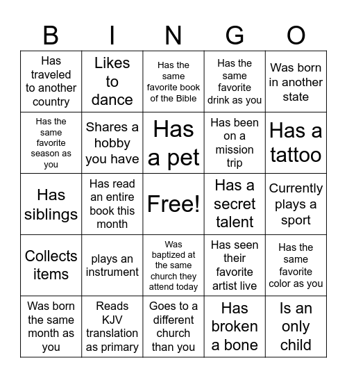 Find Someone Who... Bingo Card
