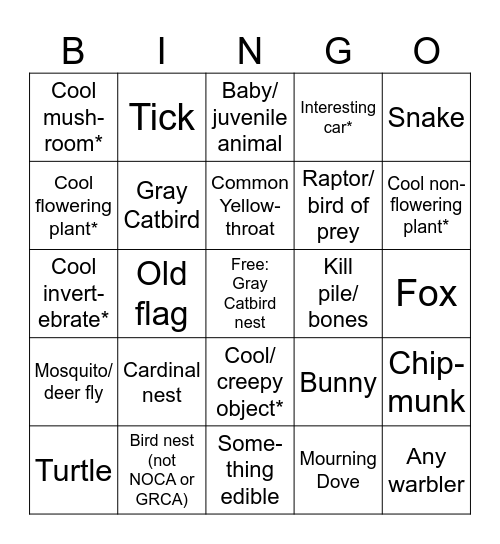 GRCA BINGO! Bingo Card