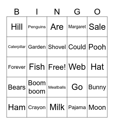 Children's Story Books Bingo Card