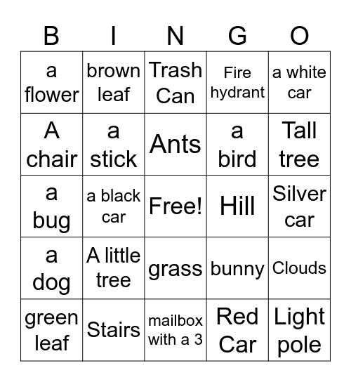 outside Bingo Card